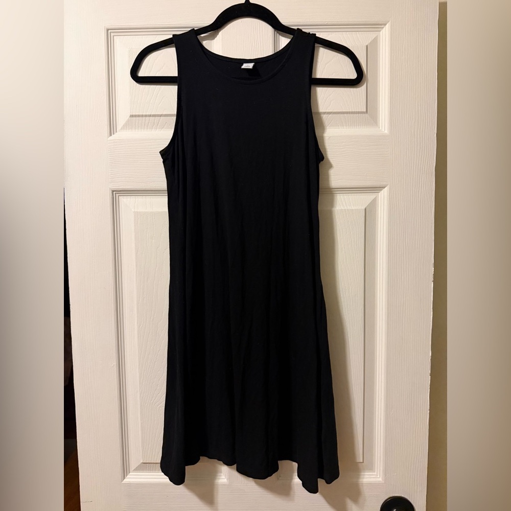 Old navy black cotton tank dress size petite small
